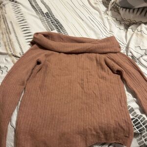 G by Guess Tan Off-Shoulder Sweater